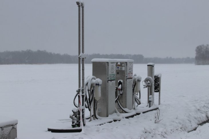 Sneeuw in Maria-ter-Heide (aan het vliegveld).