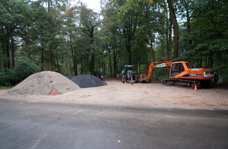 Werken parking Inslag ingang Kerkedreef